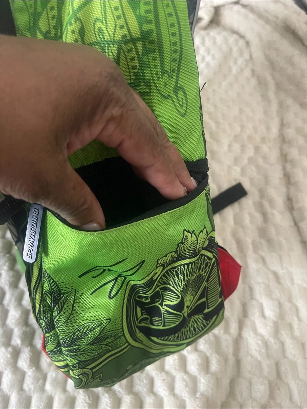 NWT Sprayground xNBALab Limited Edition Green Portrait Graphic Backpack/Accents